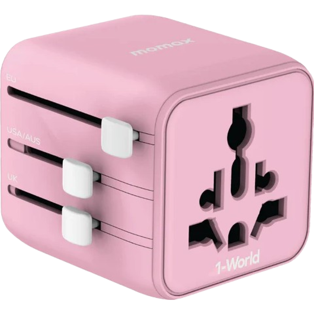 Momax UA19UKP 1-WORLD 雙 AC 全球轉換插座 (粉紅色)