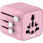 Momax UA19UKP 1-WORLD 雙 AC 全球轉換插座 (粉紅色)