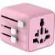 Momax UA19UKP 1-WORLD 雙 AC 全球轉換插座 (粉紅色)