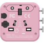 Momax UA19UKP 1-WORLD 雙 AC 全球轉換插座 (粉紅色)