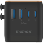 Momax UA22UKL2 1-WORLD² 70W 雙 AC 五 USB GaN 全球轉換插座 (砂岩色)