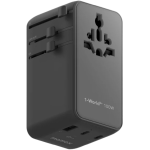 Momax UA25UKD 1-World²⁺ 100W 伸縮充電線四接口旅行充電插座 (黑色)