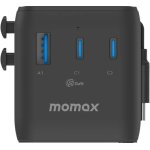 Momax UA25UKD 1-World²⁺ 100W 伸縮充電線四接口旅行充電插座 (黑色)