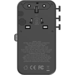 Momax UA25UKD 1-World²⁺ 100W 伸縮充電線四接口旅行充電插座 (黑色)