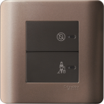 Schneider Electric 施耐德電氣 E8432DMS_SZ Zencelo 平觸開關掣連「請勿打擾」及「請即清理」發光顯示圖像 (銀銅)