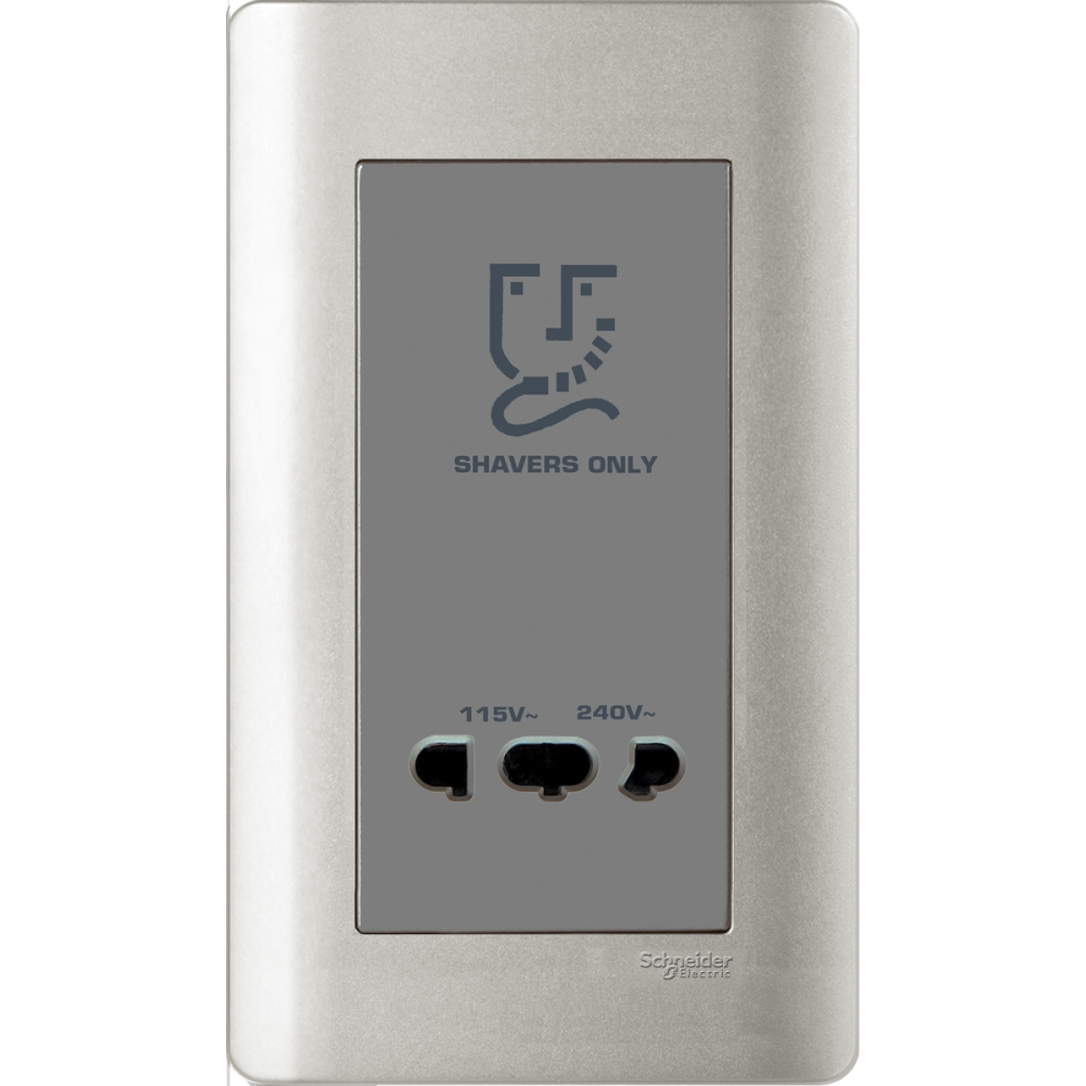 Schneider Electric 施耐德電氣 E84T727V_SA Zencelo 鬚刨插座 115V/240V (銀灰)