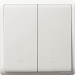 Schneider Electric 施耐德電氣 E8232L1F_WE_C5 Pieno 16AX 兩位單控開關掣連螢光指示 (凝白)