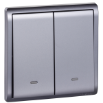 Schneider Electric 施耐德電氣 E8232L2F_LS_C5 Pieno 16AX 兩位雙控開關掣連螢光指示 (薰衣草銀)