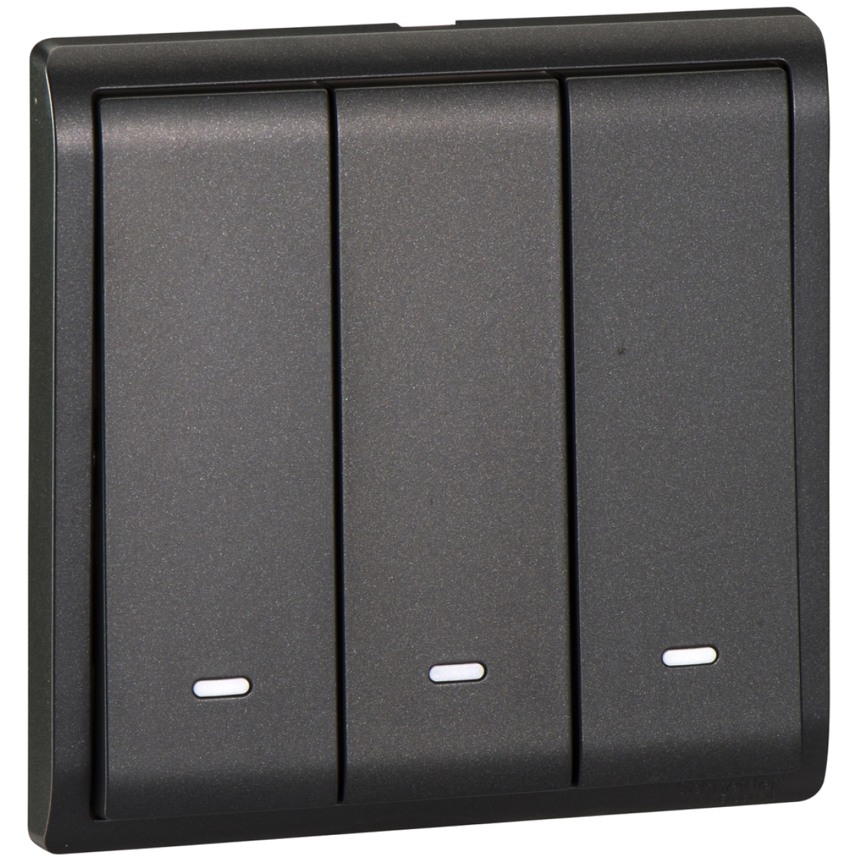 Schneider Electric 施耐德電氣 E8233L1F_MB_C5 Pieno 16AX 三位單控開關掣連螢光指示 (寫意黑)