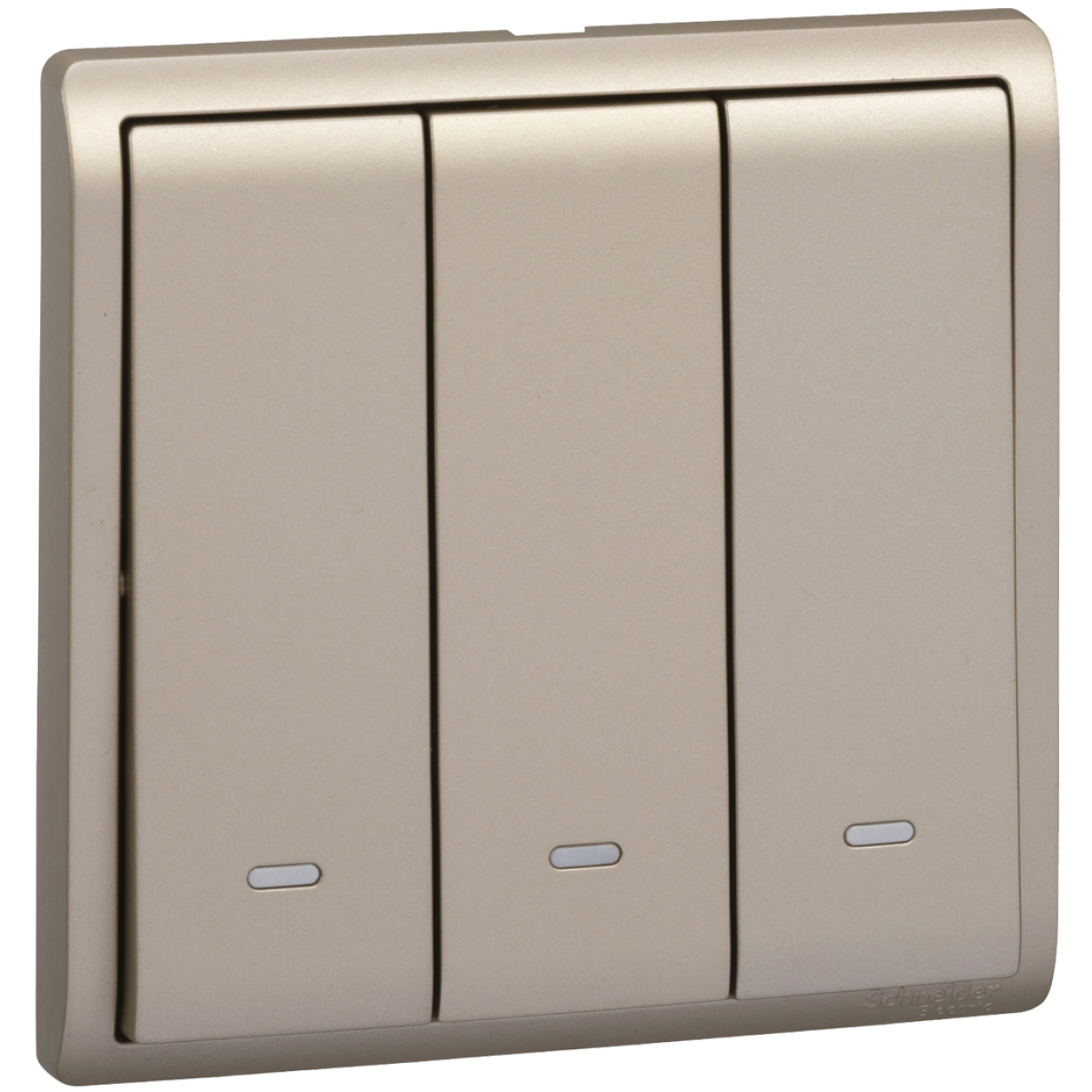 Schneider Electric 施耐德電氣 E8233L2F_WG_C5 Pieno 16AX 三位雙控開關掣連螢光指示 (沉醉金)