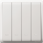 Schneider Electric 施耐德電氣 E8234L1F_WE_C5 Pieno 10AX 四位單控開關掣連螢光指示 (凝白)