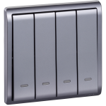 Schneider Electric 施耐德電氣 E8234L1F_LS_C5 Pieno 10AX 四位單控開關掣連螢光指示 (薰衣草銀)