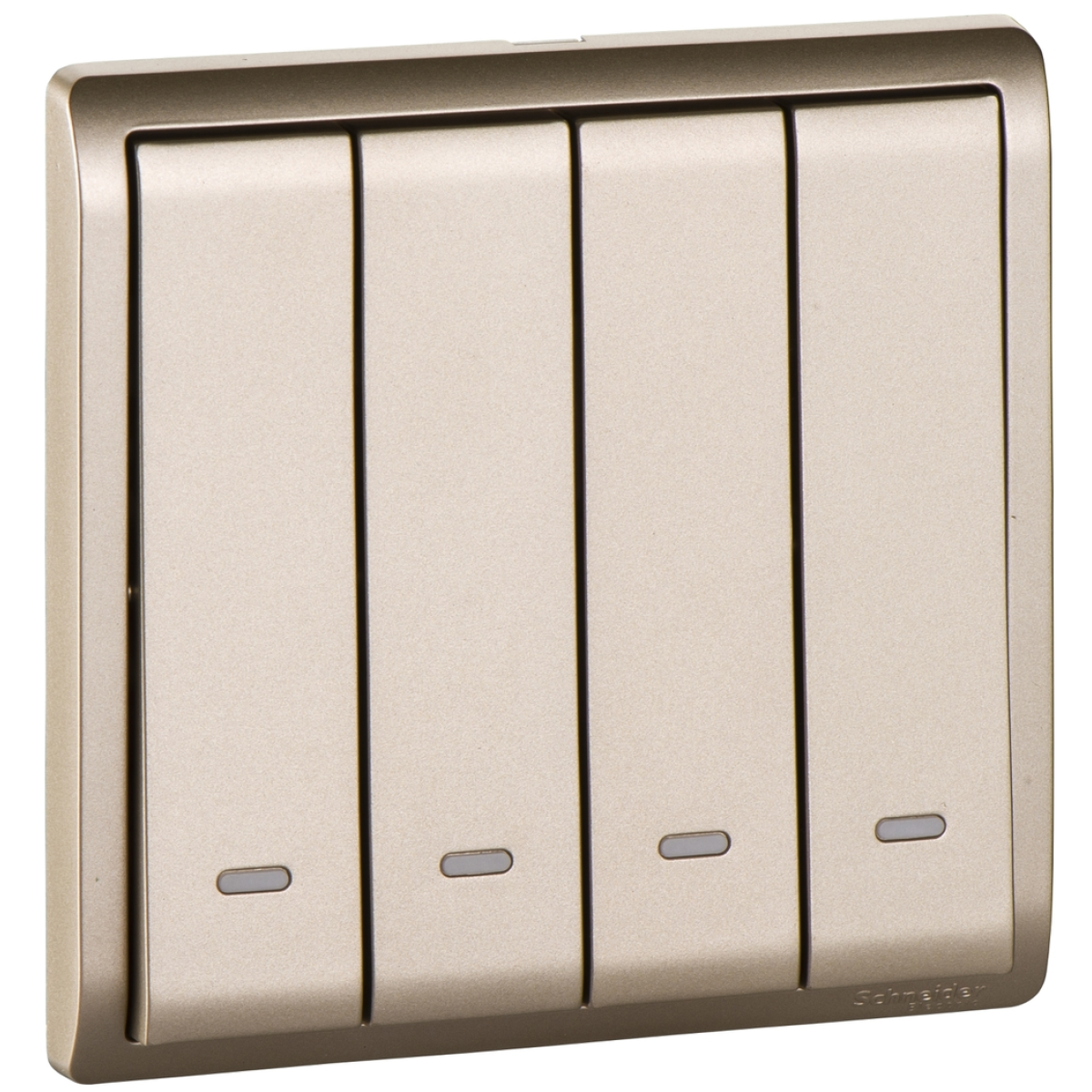 Schneider Electric 施耐德電氣 E8234L1F_WG_C5 Pieno 10AX 四位單控開關掣連螢光指示 (沉醉金)
