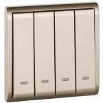 Schneider Electric 施耐德電氣 E8234L1F_WG_C5 Pieno 10AX 四位單控開關掣連螢光指示 (沉醉金)