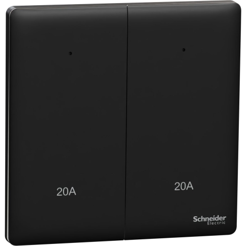 Schneider Electric 施耐德電氣 NUX32D20N_JB Unica X 20A 兩位雙極開關掣連LED指示燈 (曜石黑)