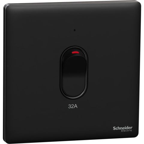 Schneider Electric 施耐德電氣 NUX31D32N_JB Unica X 32A 單位雙極開關掣連LED指示燈 (曜石黑)