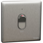 Schneider Electric 施耐德電氣 NUX31D50N_SS Unica X 50A 單位雙極開關掣連LED指示燈 (炫星銀)