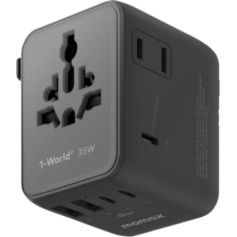 Momax UA27UKD 1-World² 35W 五接口旅行充電插座 (黑色)