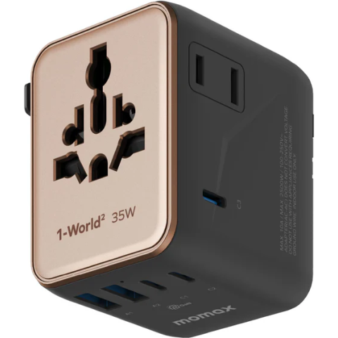 Momax UA27UKL2 1-World² 20W 三接口旅行充電插座 (砂岩色)