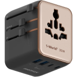 Momax UA27UKL2 1-World² 20W 三接口旅行充電插座 (砂岩色)