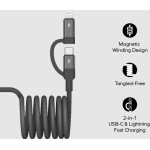 Momax DL58D Mag.Link - USB-C to C & Lightning 磁吸連接線 (1米)