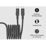 Momax DC56D Mag.Link - 100W USB-C to 雙 USB-C 2M 磁吸連接線