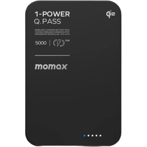Momax IP129Q2D 1-Power Q.Pass 5000mAh Qi2 磁吸流動電源 (CCC 認證)
