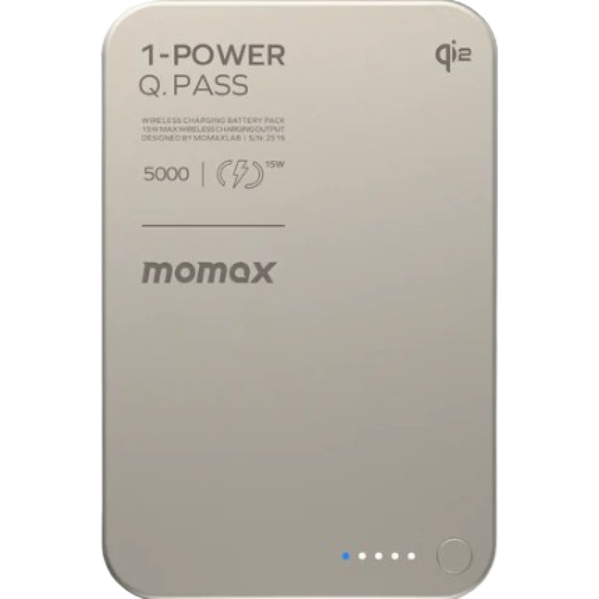 Momax IP129Q2L 1-Power Q.Pass 5000mAh Qi2 磁吸流動電源 (CCC 認證)
