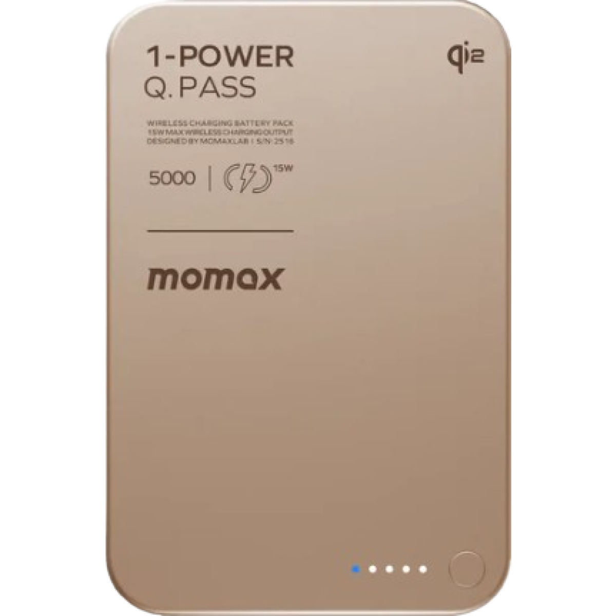 Momax IP129Q2L2 1-Power Q.Pass 5000mAh Qi2 磁吸流動電源 (CCC 認證)