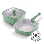 German Pool 德國寶 KPH-SQ24S2-GN 韓國可拆式手柄易潔鑊煲套裝 (綠色)