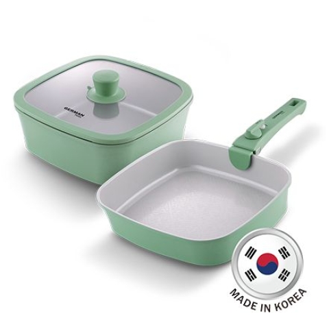 German Pool 德國寶 KPH-SQ24S2-GN 韓國可拆式手柄易潔鑊煲套裝 (綠色)