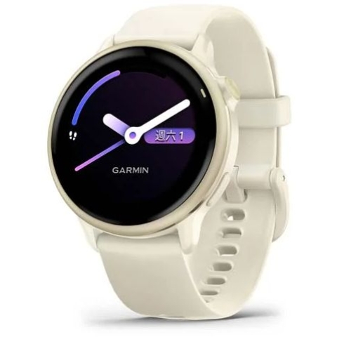 Garmin 010-02985-41 vívoactive 6 GPS 智慧腕錶 (奶油白)