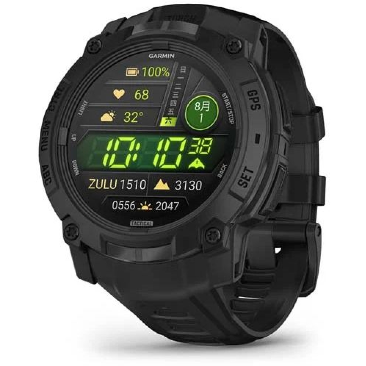 Garmin 010-03020-90 Instinct 3 AMOLED 戰術版 本我系列 GPS 智慧腕錶 (50mm 極致黑)