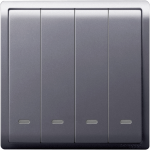 Schneider Electric 施耐德電氣 E8234L2F_LS_G3 Pieno 四位雙控開關掣連螢光指示 (薰衣草銀)