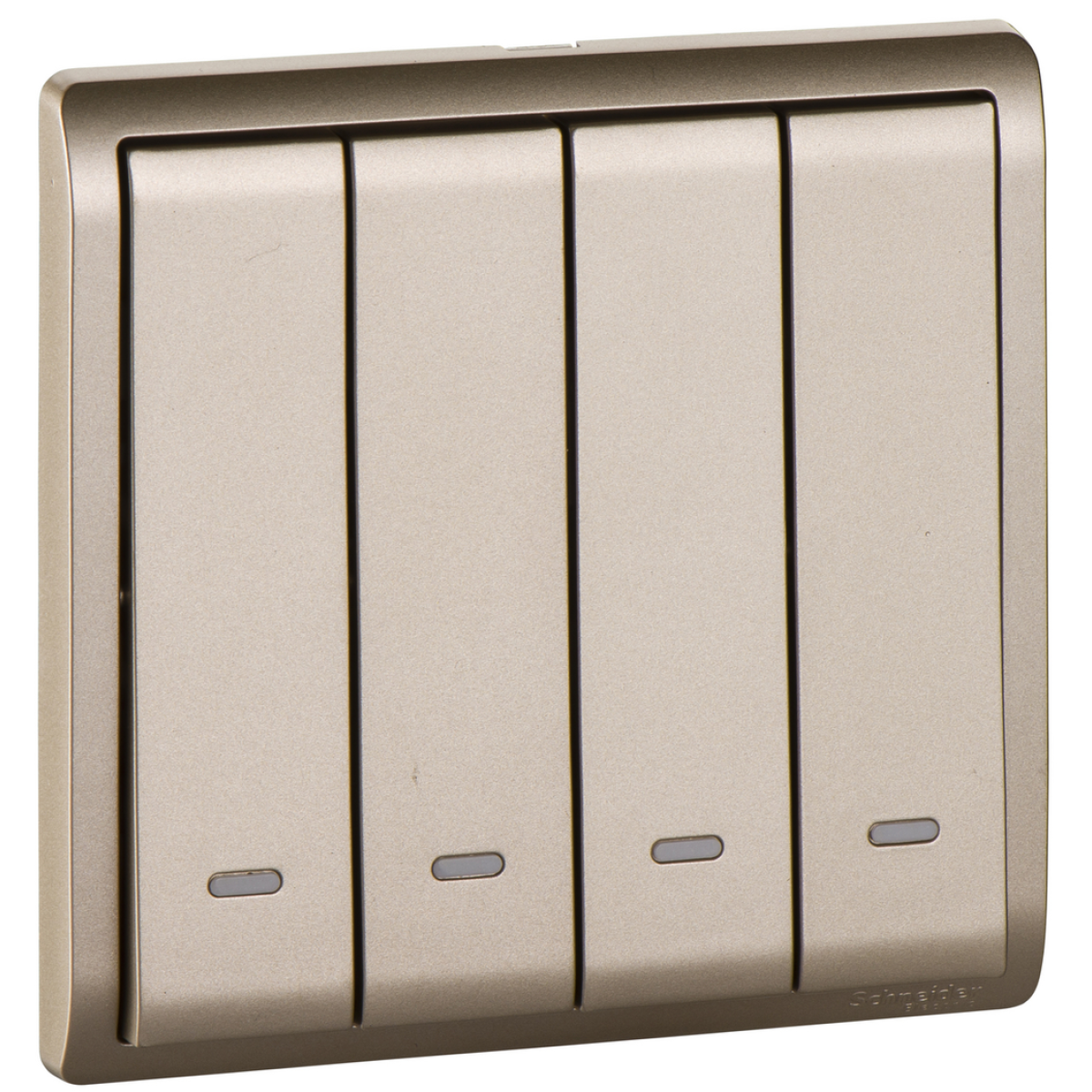 Schneider Electric 施耐德電氣 E8234L2F_WG_G1 Pieno 四位雙控開關掣連螢光指示 (沉醉金)