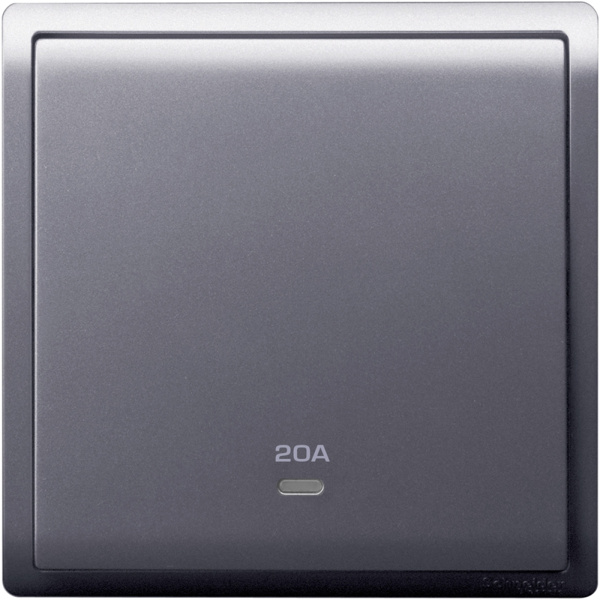 Schneider Electric 施耐德電氣 E8231D20N_LS_C5 Pieno 450W 20A 單位雙極開關掣連指示燈 (薰衣草銀)