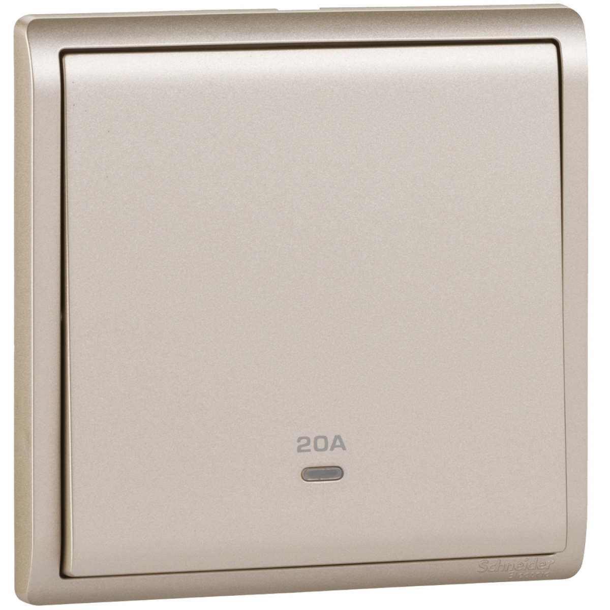 Schneider Electric 施耐德電氣 E8231D20N_WG_C5 Pieno 450W 20A 單位雙極開關掣連指示燈 (沉醉金)