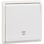 Schneider Electric 施耐德電氣 E8231D20N_2_WE_C5 Pieno 20A 單位雙控雙極開關掣連指示燈 (凝白)