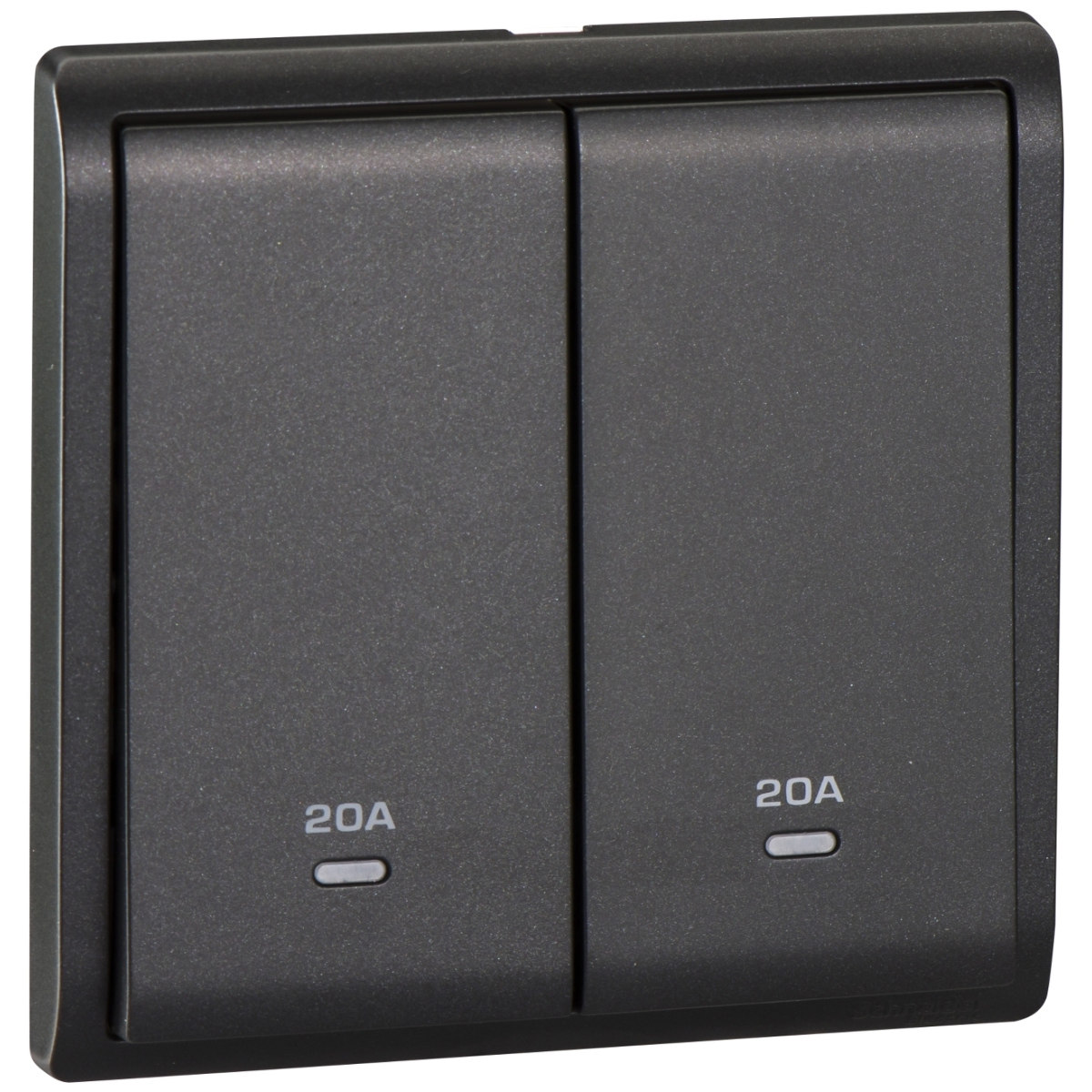 Schneider Electric 施耐德電氣 E8232D20N_MB_C5 Pieno 20A 兩位雙極開關掣連指示燈 (寫意黑)