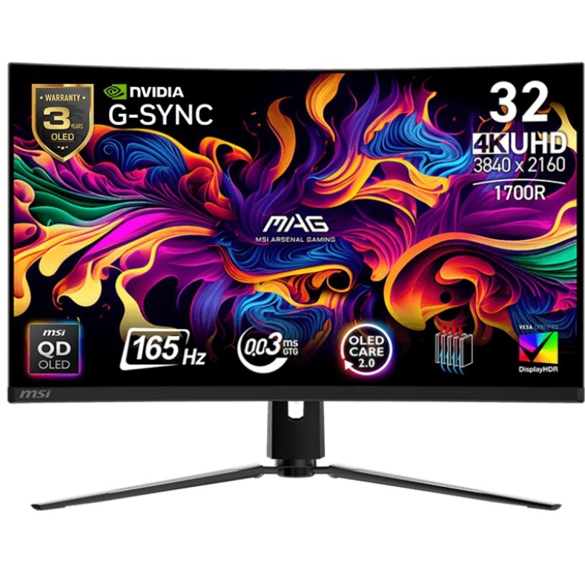 Msi MO-MA32CPO 32吋 MAG 321CUP QD-OLED 165Hz 4K 曲面量子點電競顯示器