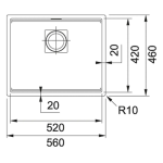 Franke KNG110-52 Kubus 2 花崗岩 檯底式單昇盆 (隕石灰)