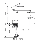 Hansgrohe 72559140 Rebris E 面盆龍頭連跳桿去水 (瓦銅色)