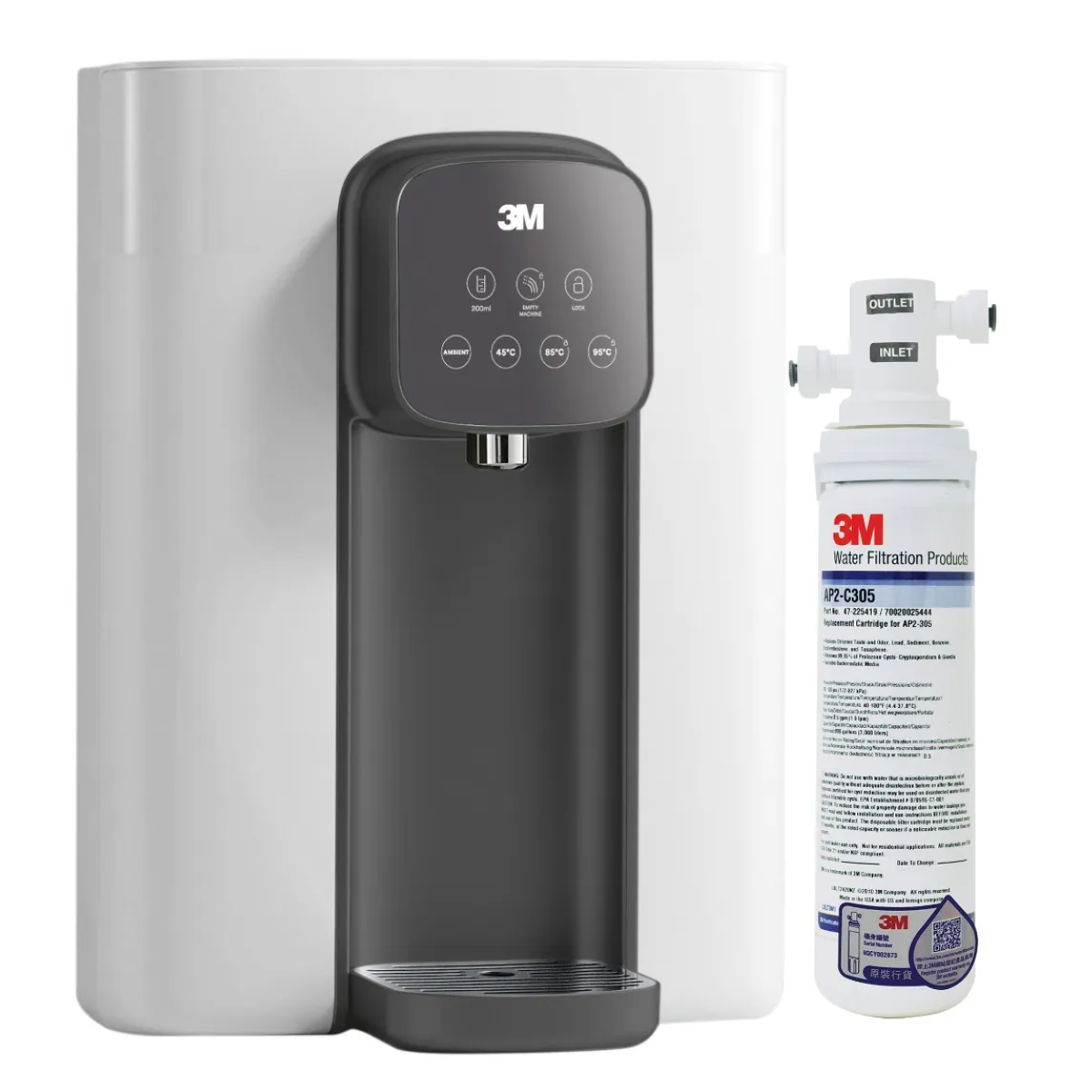 3M WHS200 即熱飲水機 連 AP2-305直飲式濾水系統 (冷灰色) 3M WHS200 即熱飲水機 連 AP2-305直飲式濾水系統 (冷灰色)
