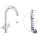 Grohe 30580000 Blue Pure BauCurve  二合一濾水廚房龍頭 + 3M 濾水系統 AP2-405G (鉻色)