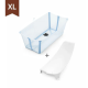 Stokke® STK639613 Flexi Bath® 摺疊式浴盆連初生嬰兒浴架 XL套裝 (海洋藍色)