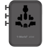 Momax UA31UKD 1-World² 45W 五接口雙 AC 旅行充電插座 (黑色)