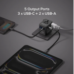 Momax UA31UKD 1-World² 45W 五接口雙 AC 旅行充電插座 (黑色)
