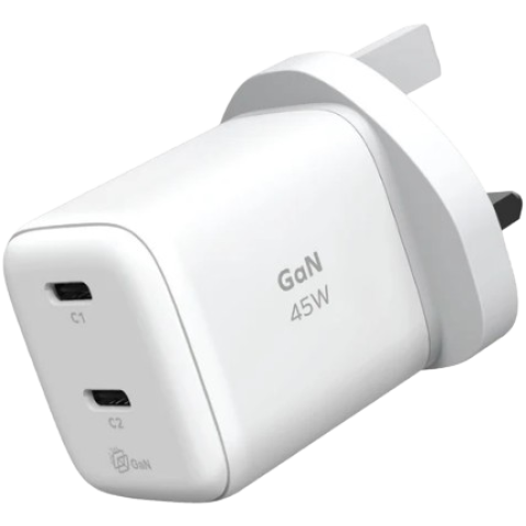 Momax UM81UKW 1-Charge 45W 雙輸出 GaN 充電器 (白色)