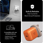 Momax UM73UKM 1-Charge 45W 雙輸出 GaN 充電器 (橙色)