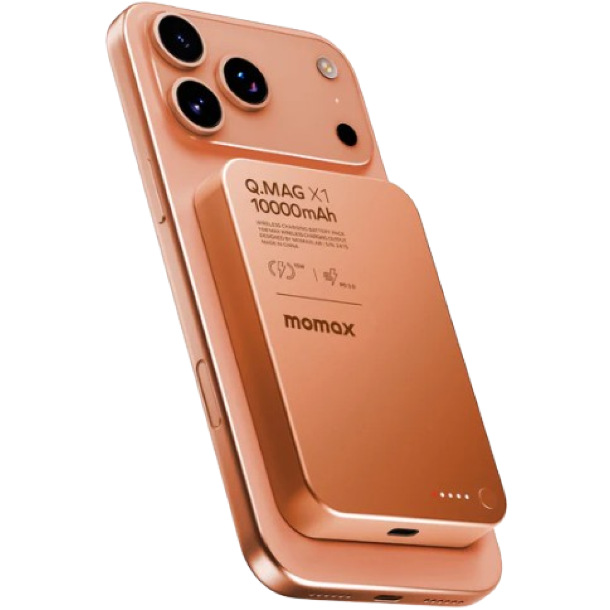 Momax Q.Mag X1 IP117AM 10000mAh 磁吸流動電源 (橙色) (已獲CCC認證)